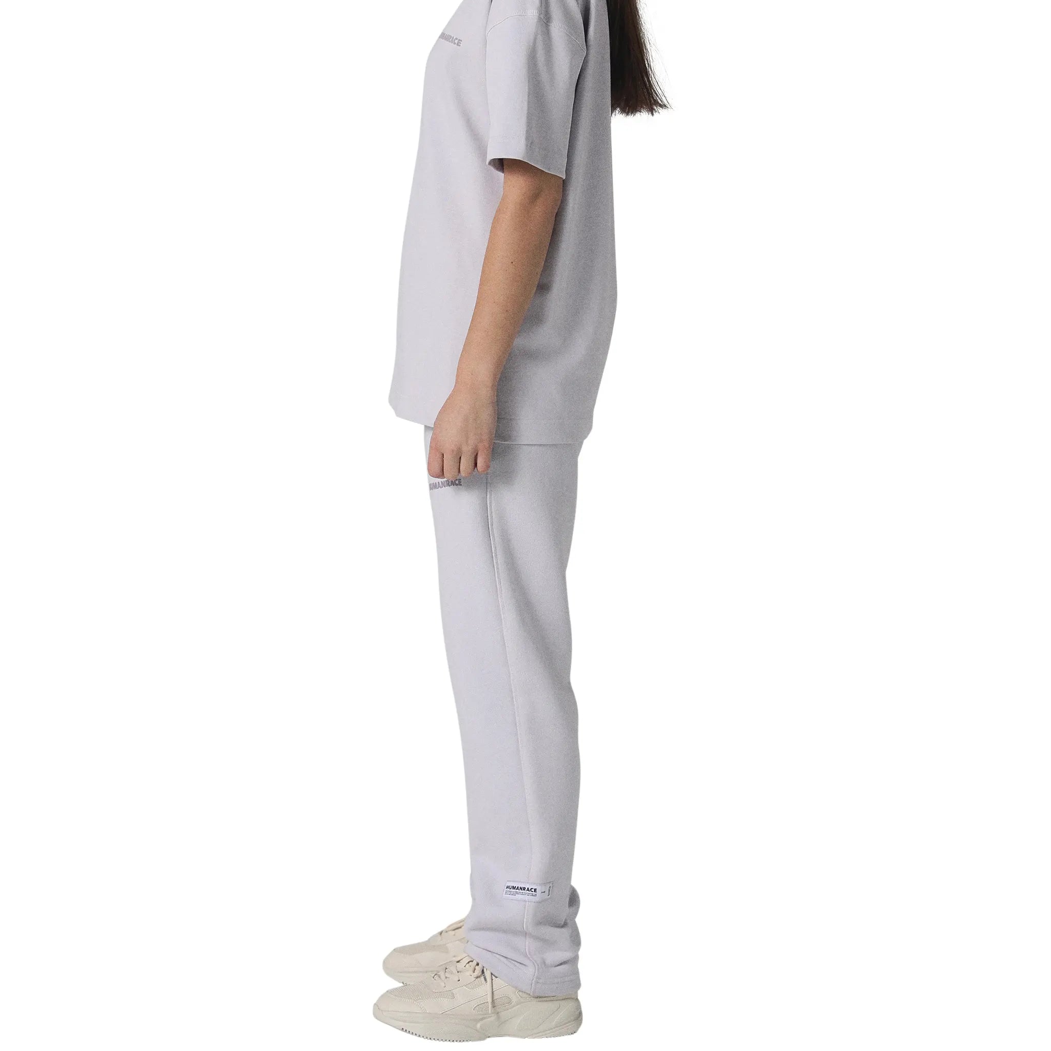 Side view of Human Race Mars Straight Leg Orchid Purple Sweatpants